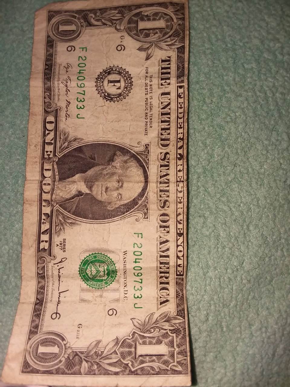 Does A 1977 Miss Print/cut One Dollar Bill Have Any Value