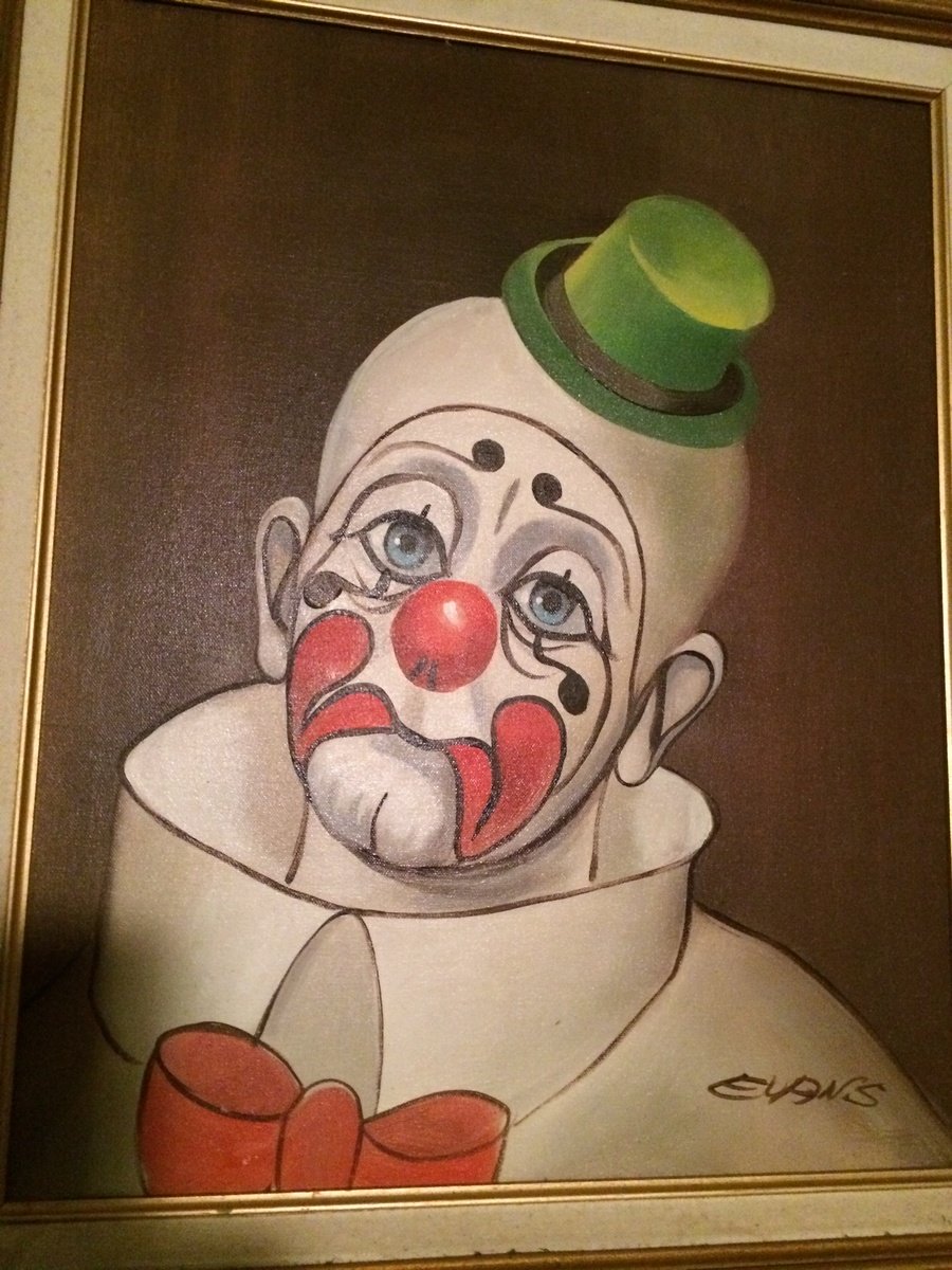 I Have A Oil Painting, Framed Of Sad Clown By Red Skelton It's Signed