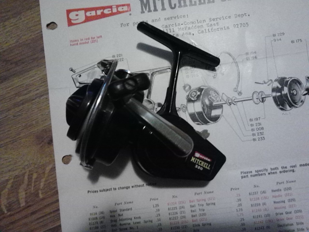 Garcia Mitchell Fishing Reels Accessories Tools Service Info Fold Out Brochure 