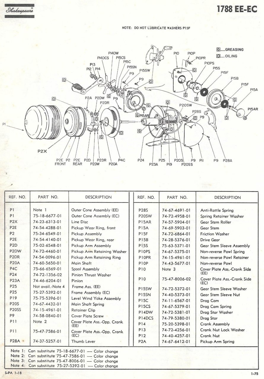 I Need A Schematic For A Shakespeare 1788 Ec Spin Cast Reel.