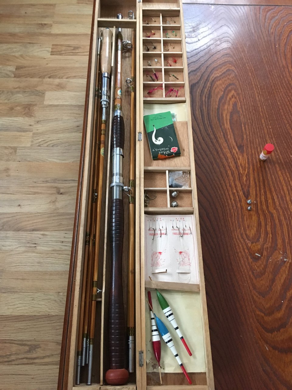 Mermaid Split Bamboo Rod Set In Box Appears To Have All Original Gear That