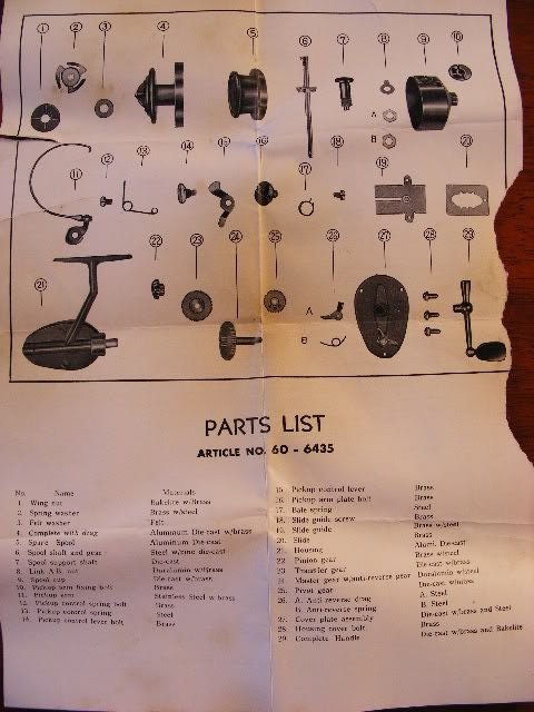 Vintage Mitchell 300 / 301 Reel Manual w / Schematics - Only $5 for PDF  Copy 