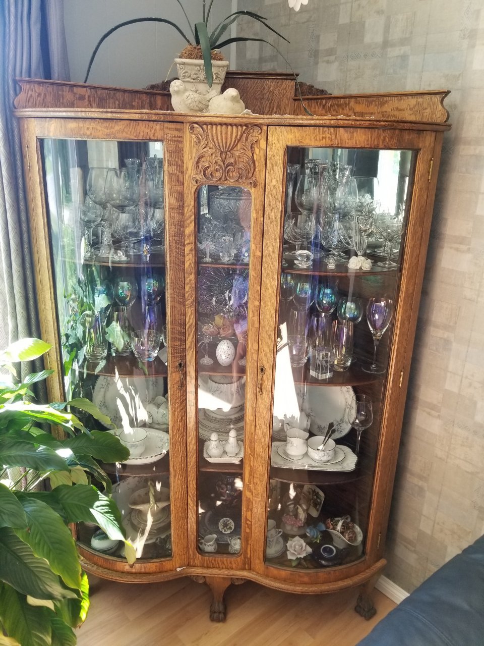 Curved Glass Corner China Cabinet My Antique Furniture Collection
