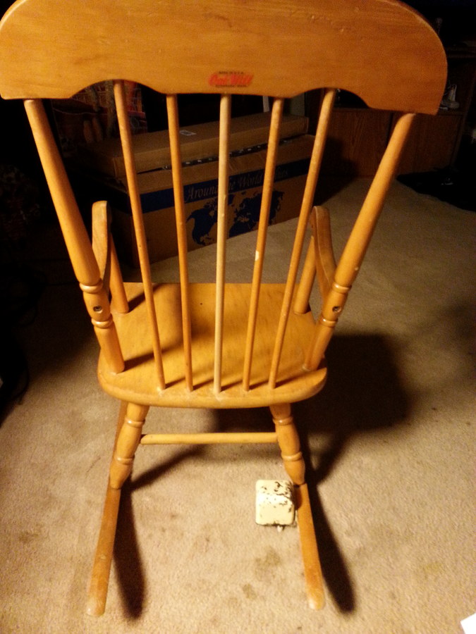 antique childs rocking chair with music box