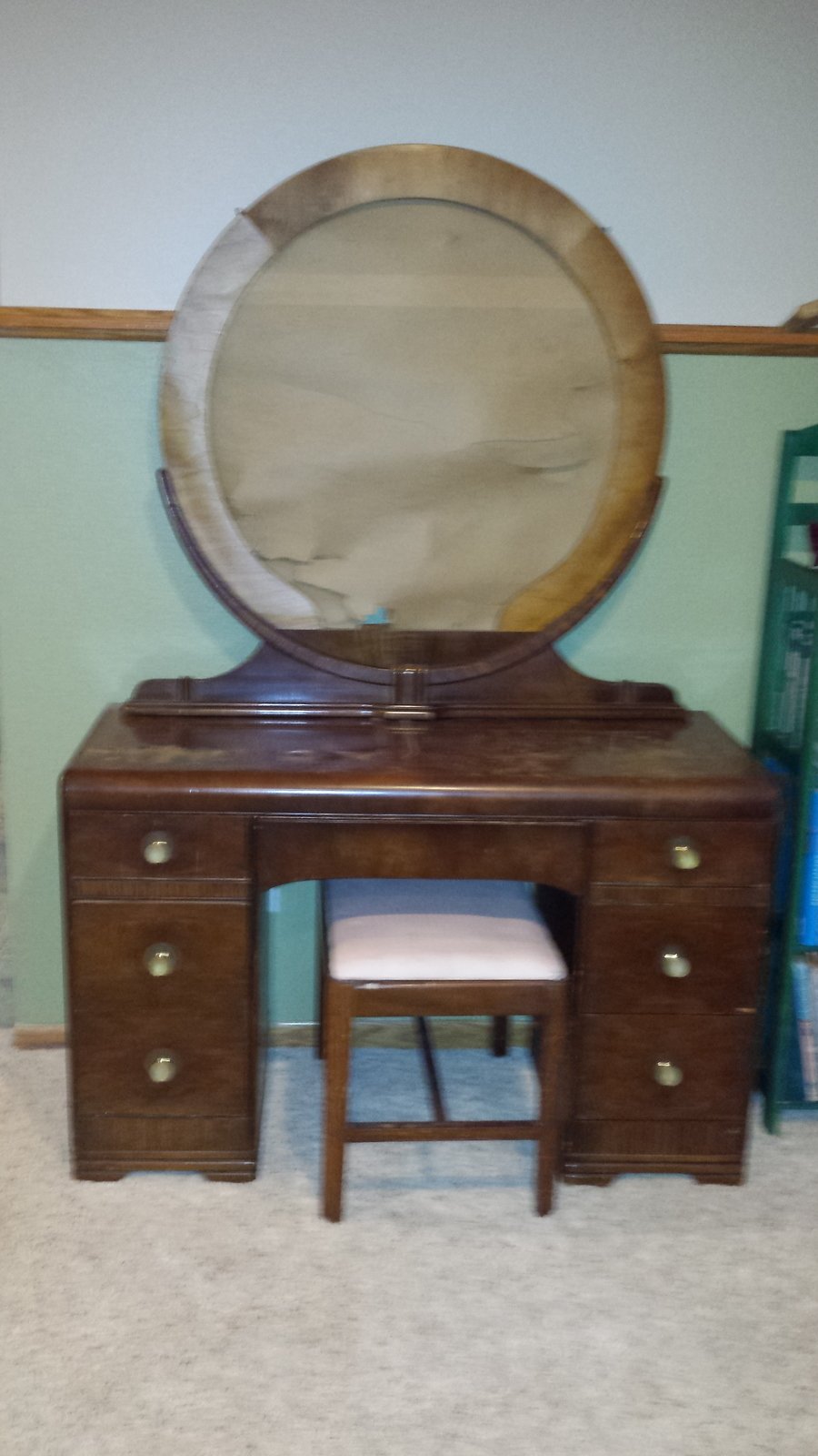 Waterfall Dresser Vanity Set Value My Antique Furniture