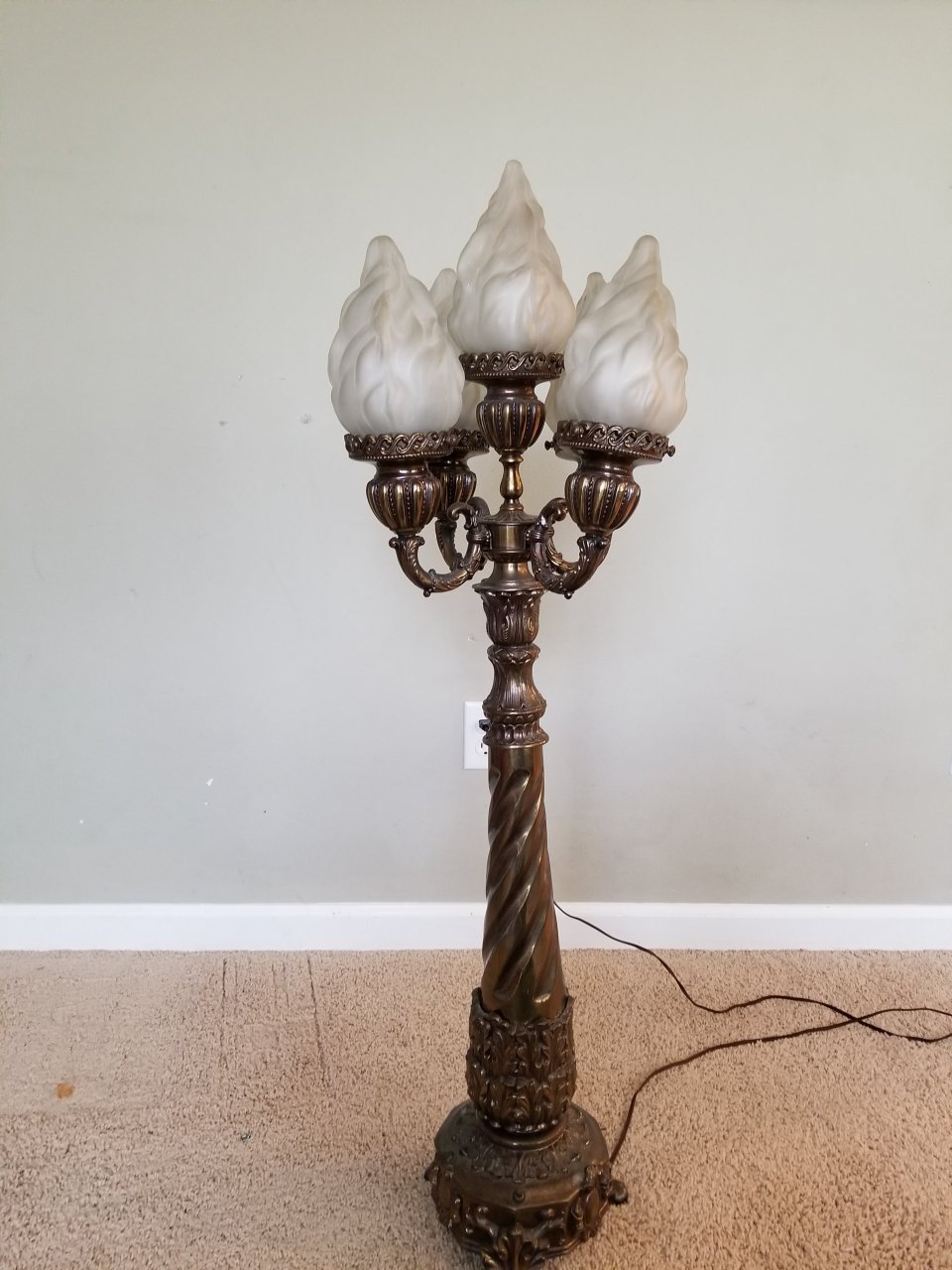 Antique Hotel Brass Floor Lamp. | My Antique Furniture Collection