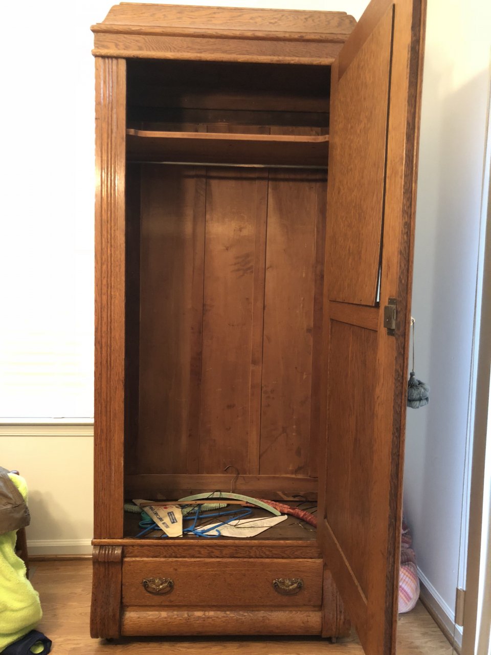 Oak Single Door Armoire | My Antique Furniture Collection