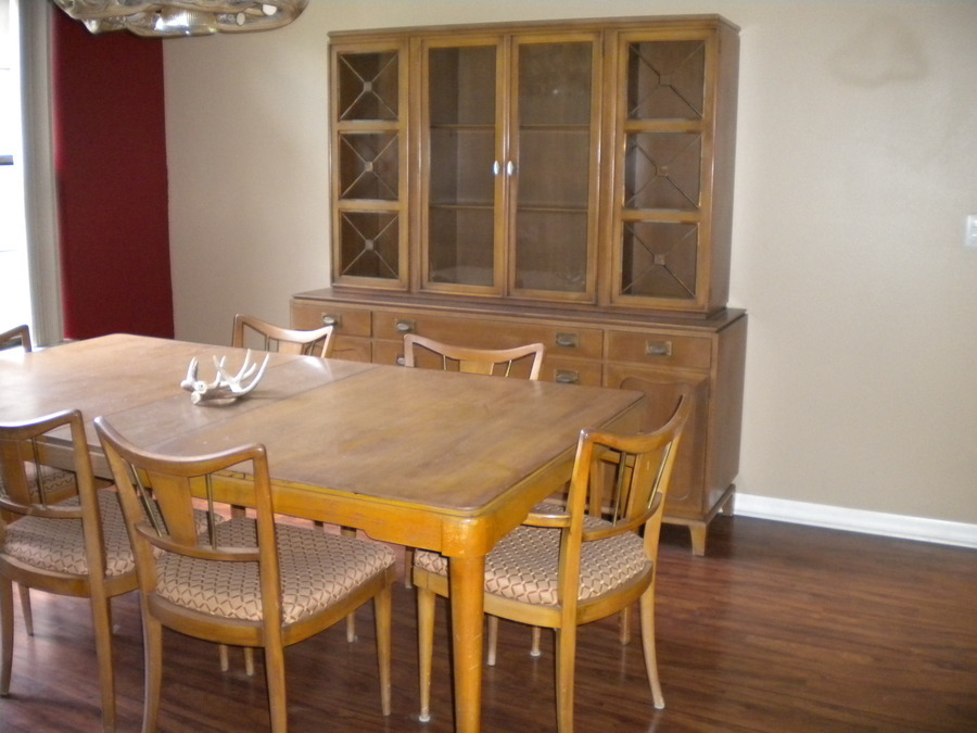 I Have Johnson Furniture & Co. Dining Room Set, Table, Chairs & Hutch
