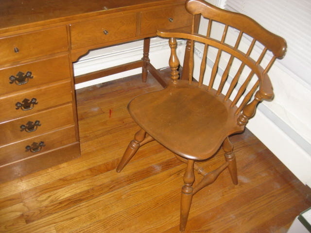 Ethan Allen Desk Hutch Swivel Chair My Antique Furniture