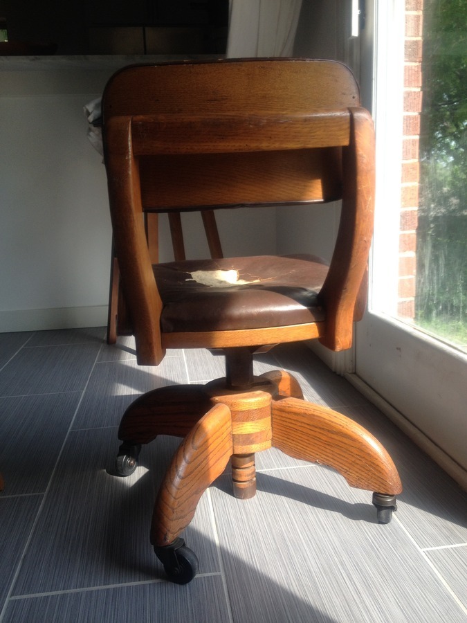 Determining Age Of Wooden Office Swivel Chair | My Antique Furniture