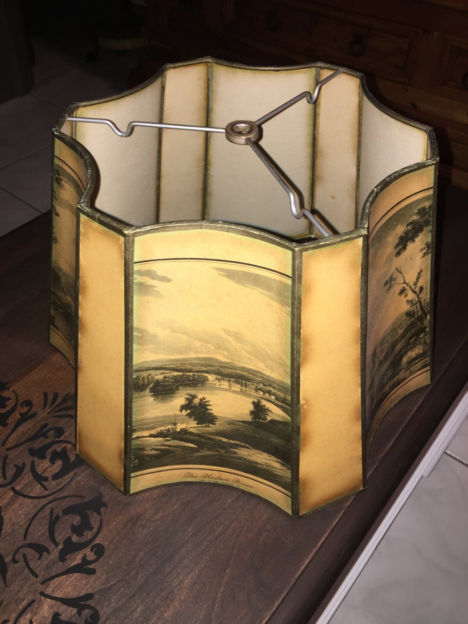 I Found A Old Paper Lamp Shade With Multiple Scenes Of New York, Anyone