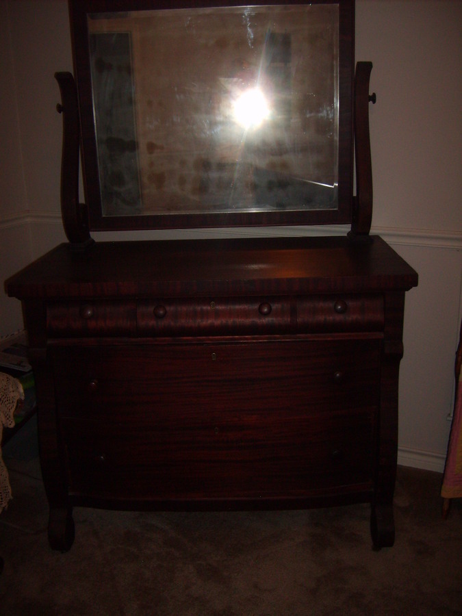 I Have An Antique Solid Cherry Wood Dresser W Mirror That I D Like