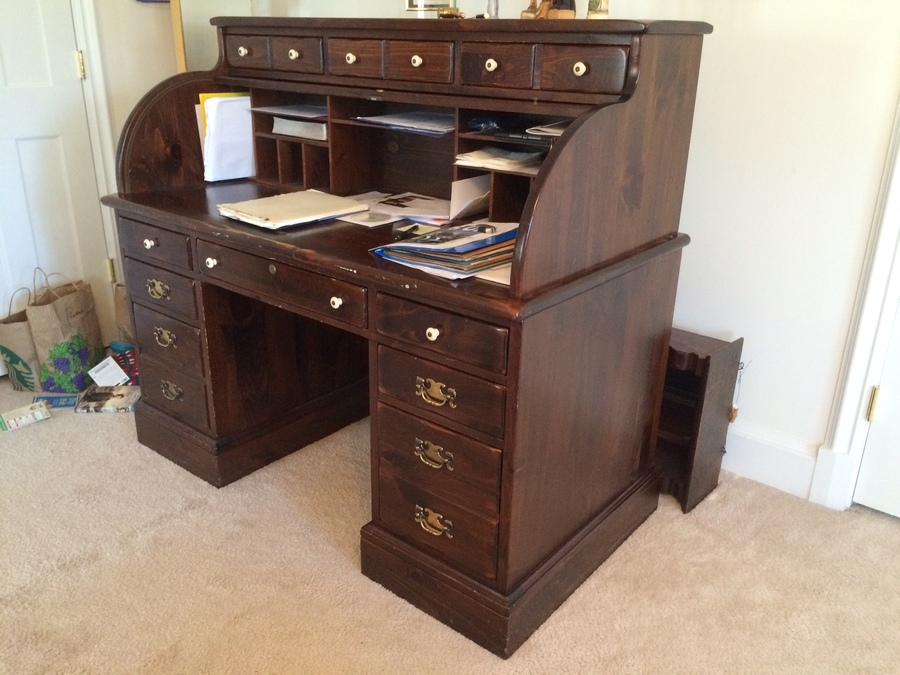 Circa 1978 Ethan Allen Roll Top Desk Purchased New That Yr Many