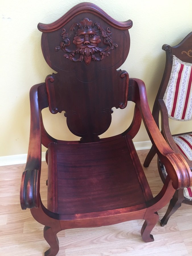 Antique Wooden Chair With Carved Face My Antique Furniture