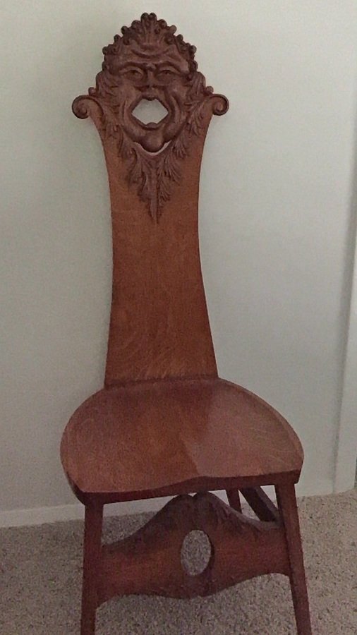 Wooden Chair With Face | My Antique Furniture Collection