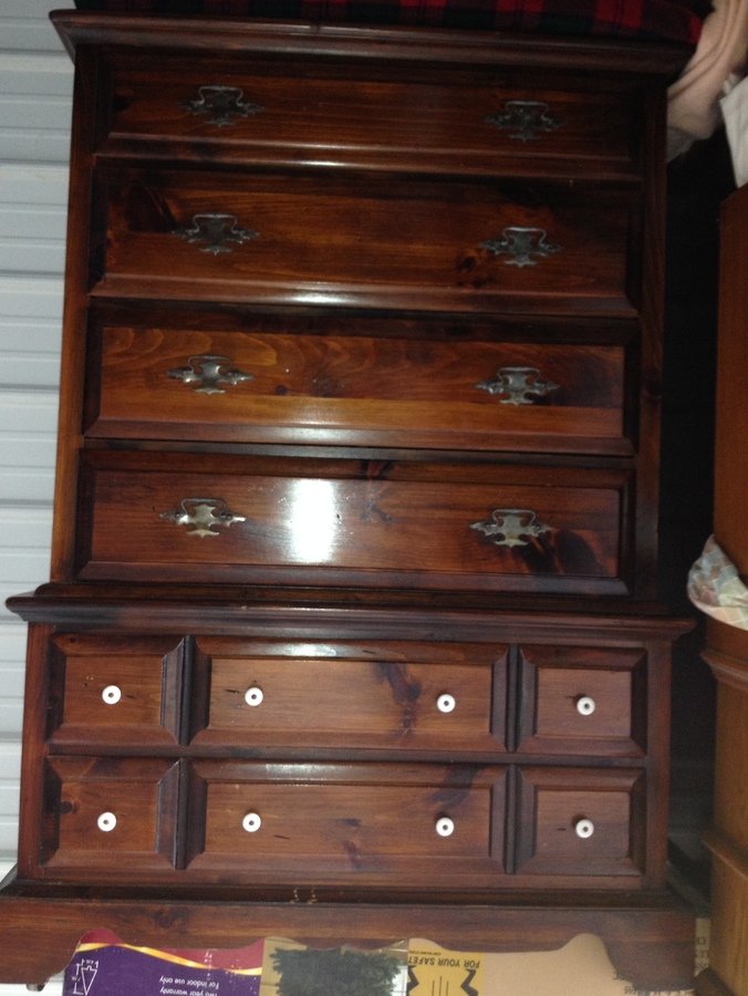 Dark, Heavy Wood Dresser W/6 Drawers | My Antique ...