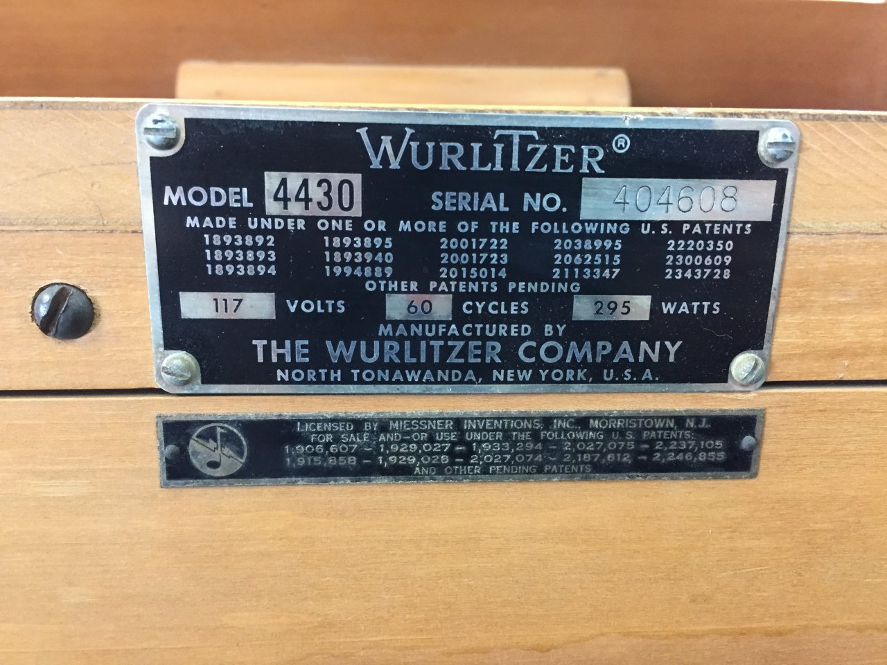 wurlitzer serial number lookup