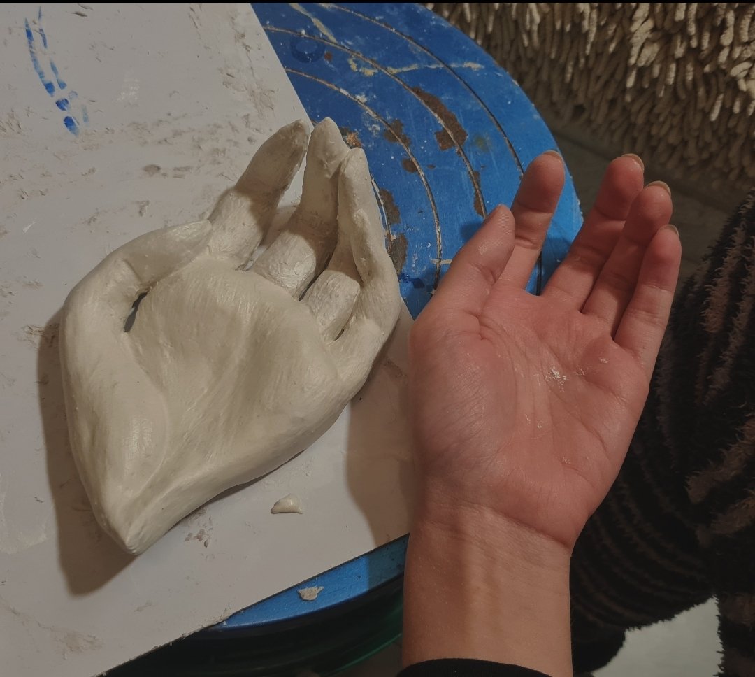Paper Mache on Hand Cast 